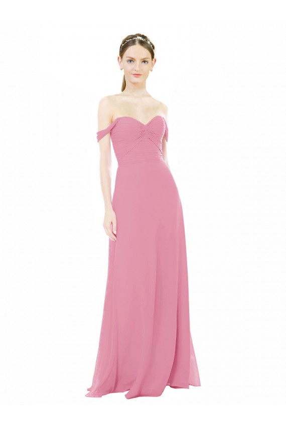 Buy Fitted Sweetheart Bodice Chiffon Bridesmaid Dress with Draped Cap Sleeves UK