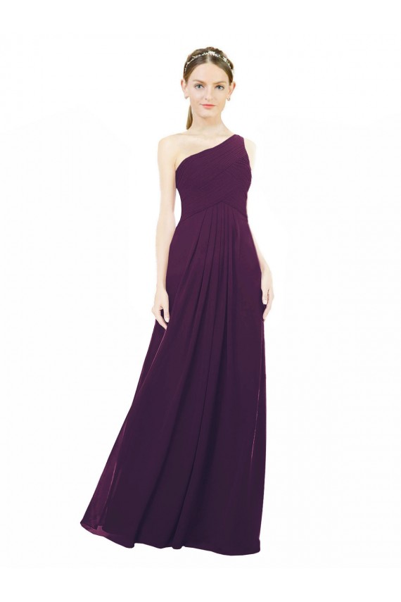Buy One Shoulder Chiffon Bridesmaid Dress with Draped Bodice UK