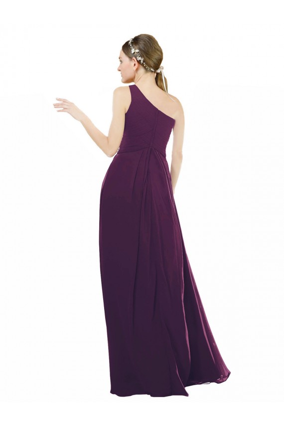 Buy One Shoulder Chiffon Bridesmaid Dress with Draped Bodice UK
