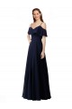 Buy Chiffon Bridesmaids Dress with Off the Shoulder Ruffle Detail UK