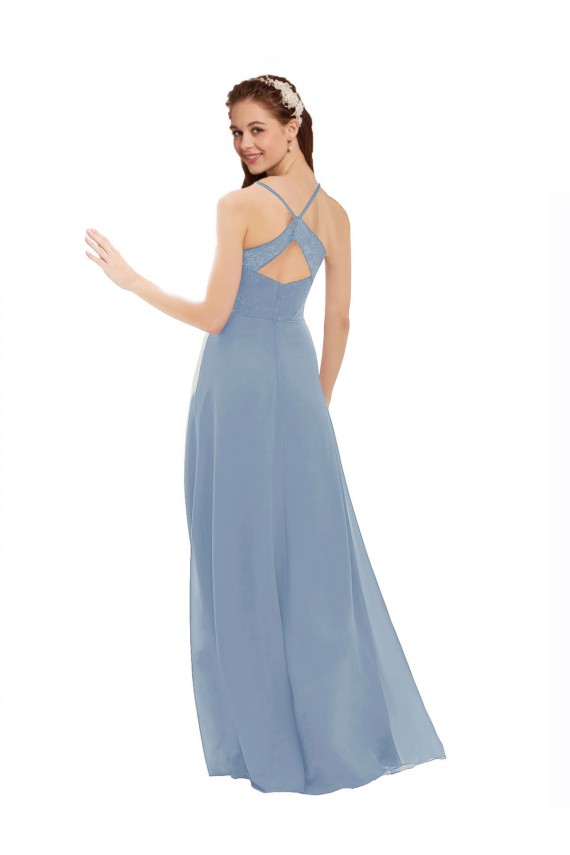 Buy Sexy Chiffon Bridesmaid Dress with V-Neck Lace Bodice UK