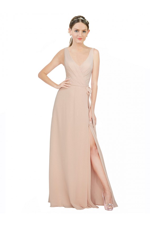 Buy Chiffon Bridesmaids Dress with Matching Chiffon Tie Sash UK