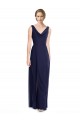 Buy Cowl Neck Deep V-Back Chiffon Bridesmaid Dress with Side Front Slits UK