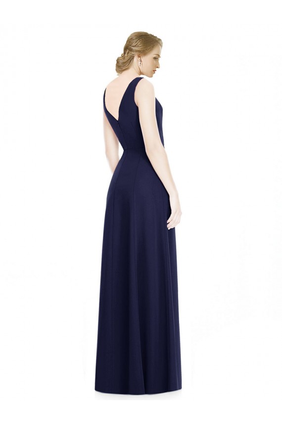 Buy Cowl Neck Deep V-Back Chiffon Bridesmaid Dress with Side Front Slits UK