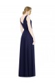 Buy Cowl Neck Deep V-Back Chiffon Bridesmaid Dress with Side Front Slits UK