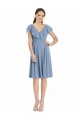 Buy Cocktail Length V-Neck V-Back Short Chiffon Bridesmaid Dress UK