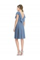 Buy Cocktail Length V-Neck V-Back Short Chiffon Bridesmaid Dress UK