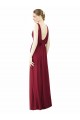 Buy V-Neck Full-Length Sleeveless Low Back Chiffon Bridesmaid Dress UK