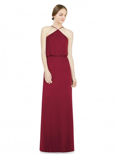 Buy Sleek Halter Neck A-Line Chiffon Bridesmaid Dress UK