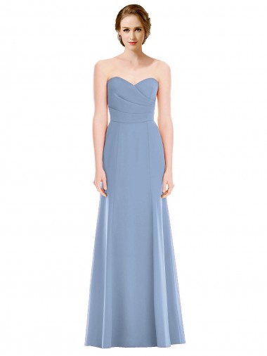Buy Draped Strapless Sweetheart Trumpet Chiffon Bridesmaid Dress UK