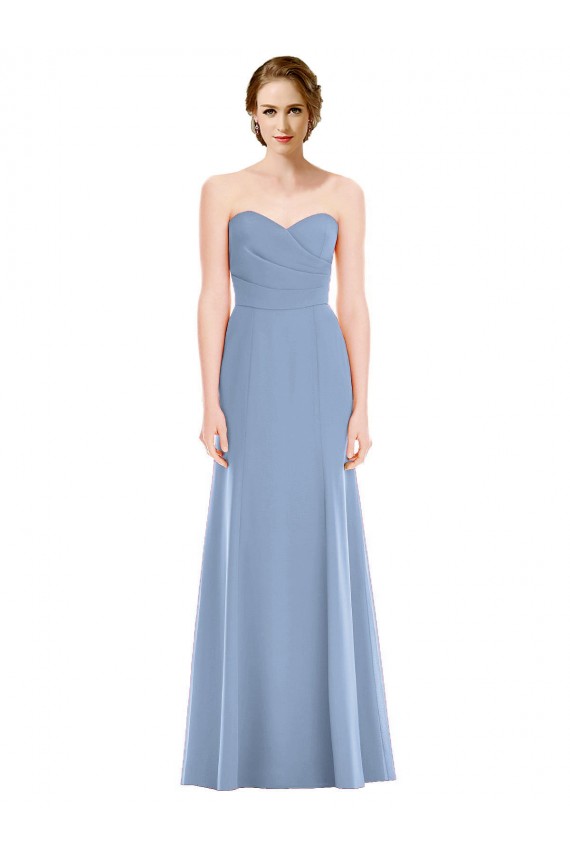Buy Draped Strapless Sweetheart Trumpet Chiffon Bridesmaid Dress UK