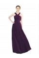 Buy Draped Long Chiffon Bridesmaid Dress with Unique Crossed Neckline UK