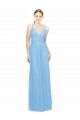 Buy Double Straps Shoulder V-Neck Sheath Chiffon Bridesmaid Dress with Keyhole Back UK