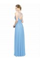 Buy Double Straps Shoulder V-Neck Sheath Chiffon Bridesmaid Dress with Keyhole Back UK