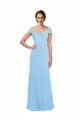 Buy Off the Shoulder Bateau Neck Chiffon Bridesmaid Dress with Straps UK
