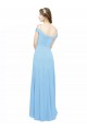 Buy Off the Shoulder Bateau Neck Chiffon Bridesmaid Dress with Straps UK