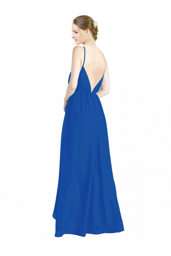 Buy Sleeveless Surplice Chiffon Bridesmaid Dress with Spaghetti Straps UK