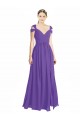 Buy Off the Shoulder Cap Sleeves Chiffon Bridesmaid Dress with Pleats UK
