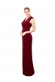 Buy Cap Sleeves Chiffon Bridesmaid Dress / Prom Dress with Pleated V-Neck Bodice UK