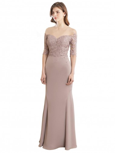 Buy Sweetheart Neckline Long Sleeves Lace Bridesmaid Dress UK