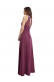Buy High Neckline Long Chiffon Bridesmaid Dress with Beaded Trim UK