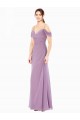 Buy Draped Off the Shoulder Sweetheart Chiffon Bridesmaid Dress with Button Back UK