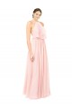 Buy Halter Neck Chiffon Bridesmaid Dress with Double Ruffle Front UK