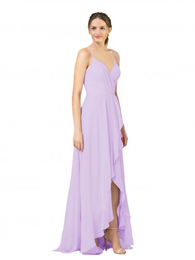 Buy High-Low Chiffon Bridesmaid Dress with Ruffle Detail UK