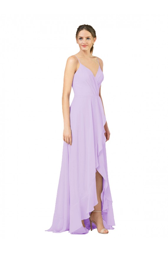 Buy High-Low Chiffon Bridesmaid Dress with Ruffle Detail UK