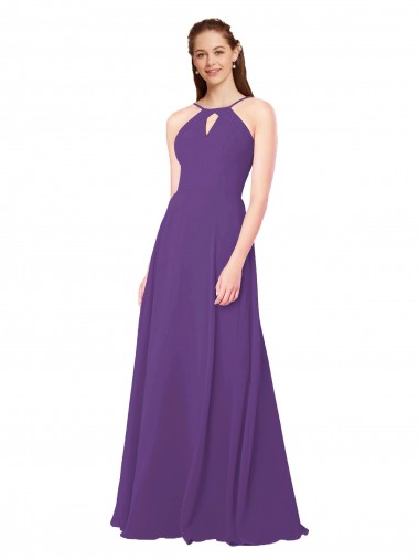 Buy High Halter Chiffon Bridesmaid Dress with Keyhole UK