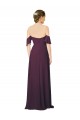 Buy Romantic Off-Shoulder Chiffon Bridesmaid Dress with Plunging V-Neck UK