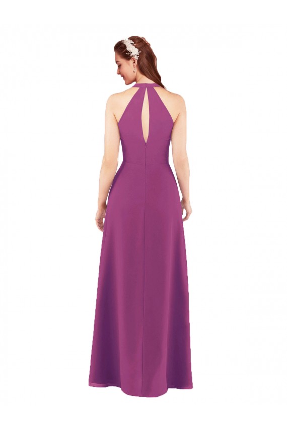 Buy Sassy Chiffon Bridesmaid Dress with Halter Neckline UK