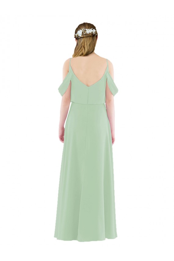Buy Off-the-Shoulder Long Chiffon Beachy Bridesmaid Dress UK