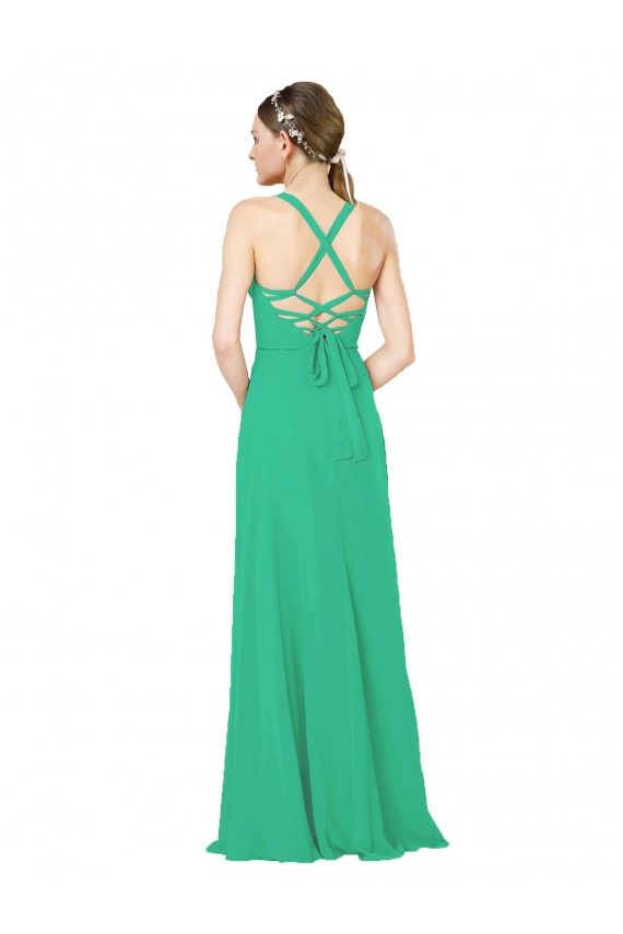 Buy Classic Chiffon Bridesmaid Dress with Lace-Up Back UK