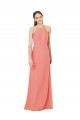 Buy Modern Long Chiffon Bridesmaid Dress with Keyhole Back UK