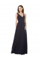 Buy Elegant Chiffon Bridesmaid Dress with V-Neck Lace Bodice UK