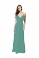 Buy Full Length Chiffon Bridesmaid Dress with Ruffled V-Neckline UK