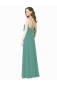 Buy Full Length Chiffon Bridesmaid Dress with Ruffled V-Neckline UK