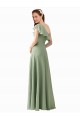Buy Chiffon Bridesmaids Dress with Ruffles Flutter Sleeves UK
