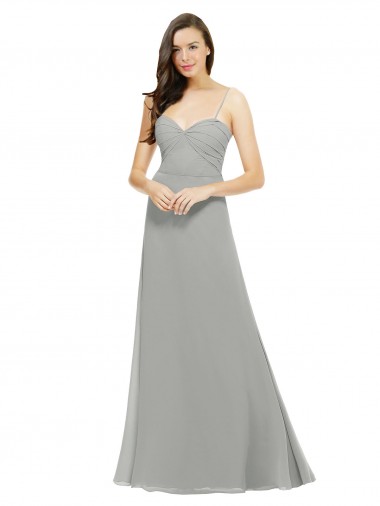 Buy Chiffon Bridesmaid Dress with Sweetheart Neckline and Adjustable Straps UK