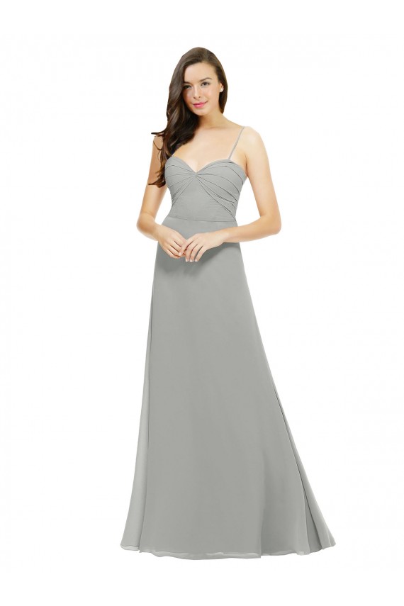Buy Chiffon Bridesmaid Dress with Sweetheart Neckline and Adjustable Straps UK