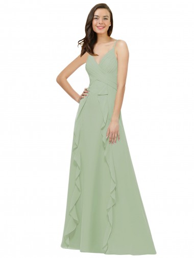 Buy Chiffon Bridesmaid Dress with Ruffles and Draping UK