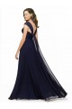 Buy Chiffon Bridesmaid Dress with Rouched Draped Bodice and Watteau Back UK