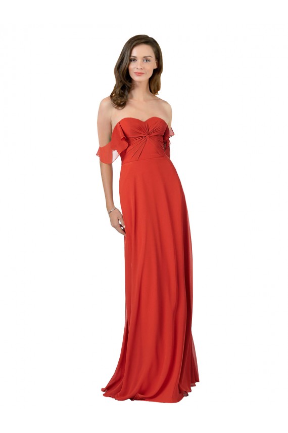 Buy Chiffon A-Line Bridesmaid Dress with Ruched Bodice UK