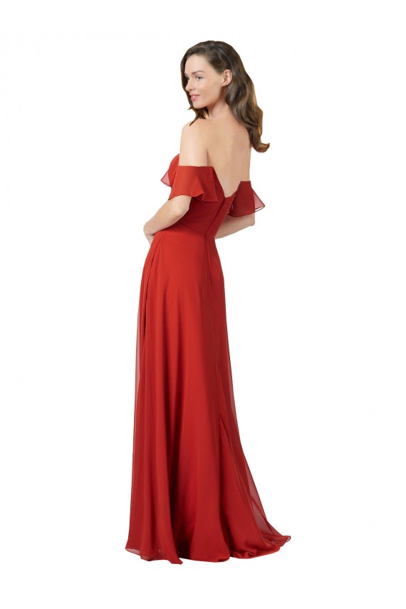 Buy Chiffon A-Line Bridesmaid Dress with Ruched Bodice UK