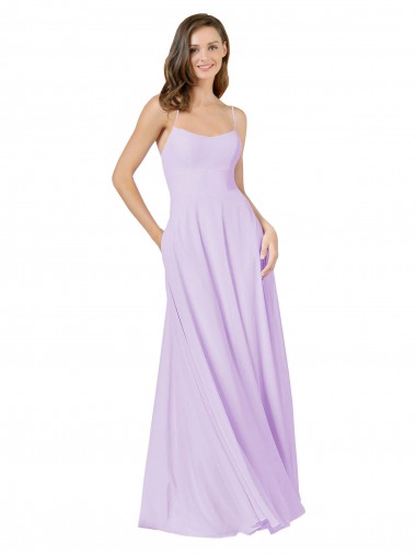 Buy Simple Chiffon Bridesmaid Dress with Pocket UK