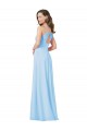 Buy Long V-Neck Chiffon Bridesmaid Dress with Keyhole Back UK