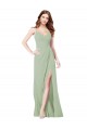 Buy Floor Length Long Chiffon Bridesmaid Dress with Side Slit UK