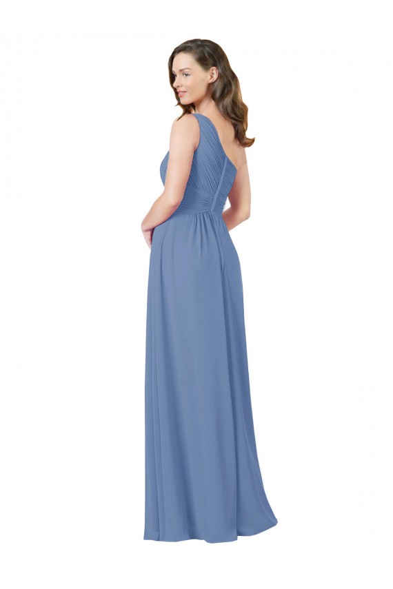 Buy Pleated One Shoulder Chiffon Bridesmaid Dress UK