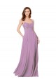 Buy Floral Detailed Chiffon Bridesmaid Dress with Keyhole Back UK